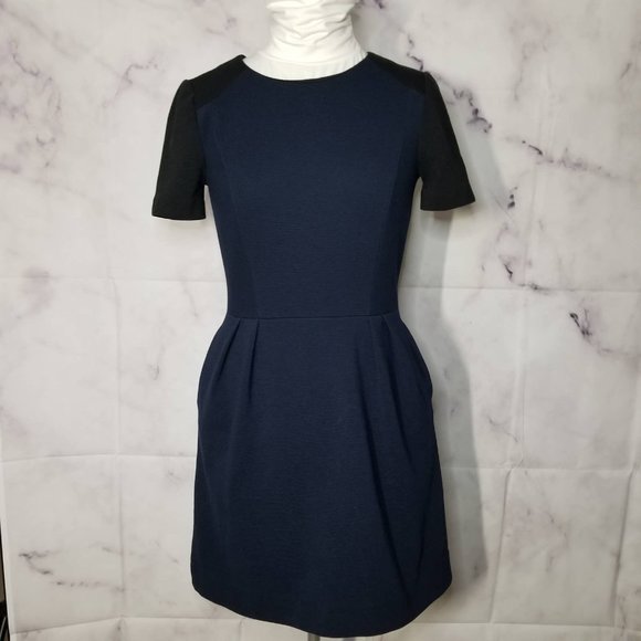 Madewell Dresses & Skirts - MADEWELL Gallerist Ponte blue & black dress